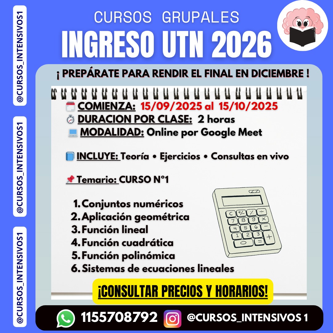 Curso Ingreso UTN 2026 - Curso N°1