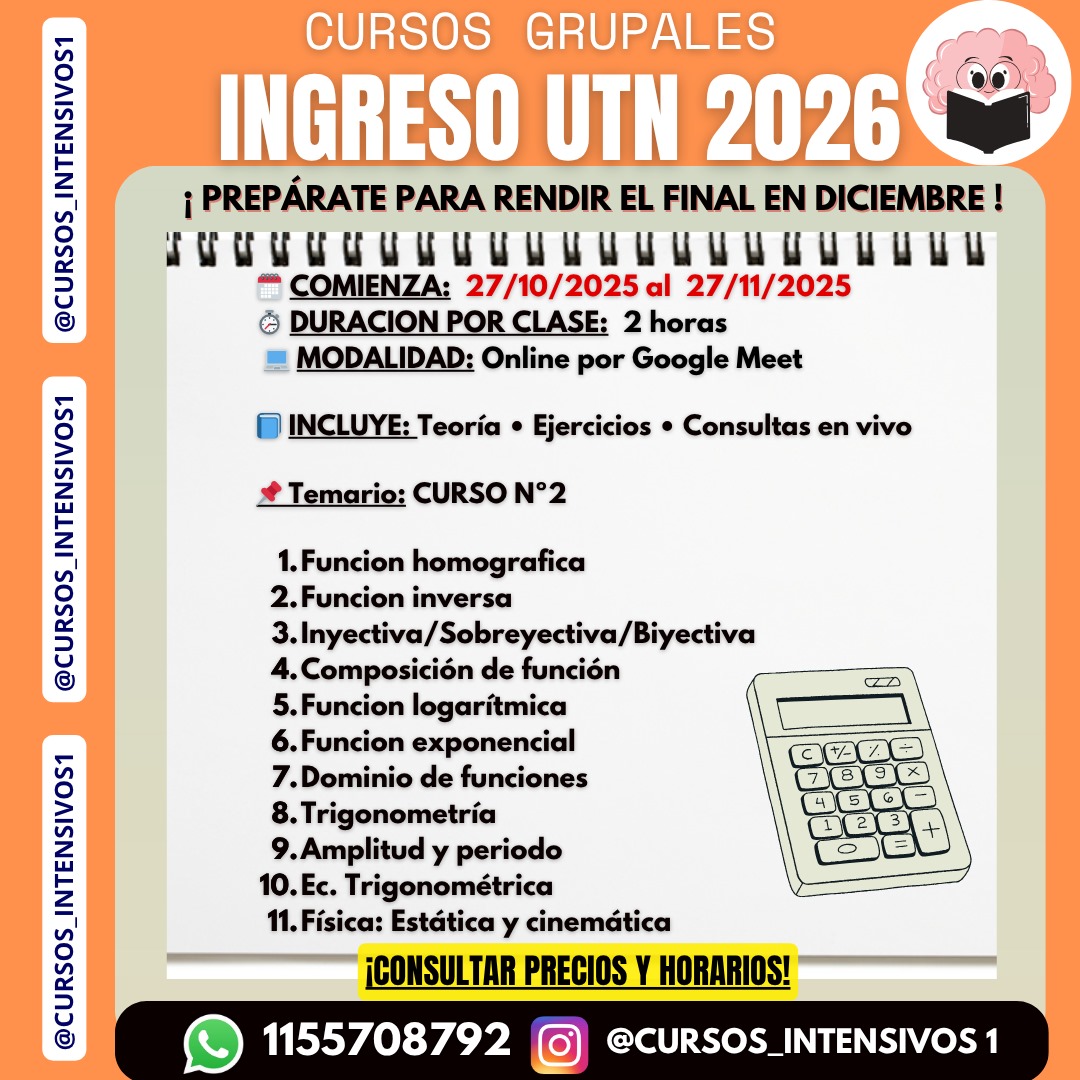 Curso Ingreso UTN 2026 - Curso N°2