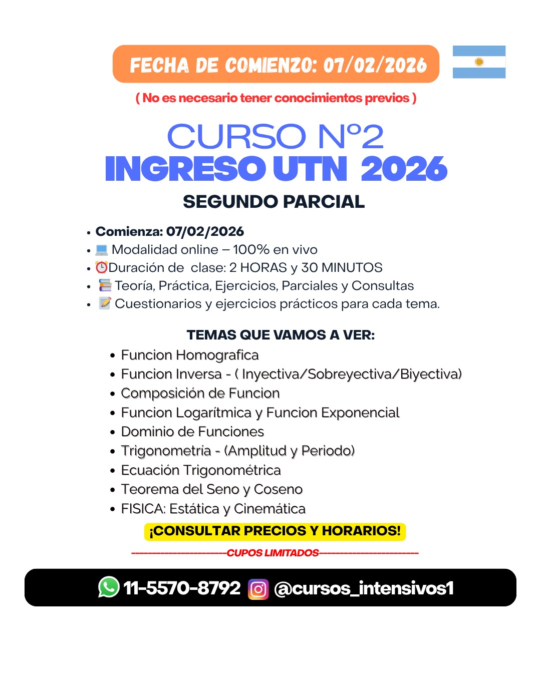 Curso N°2 Ingreso UTN 2026 - Segundo Parcial