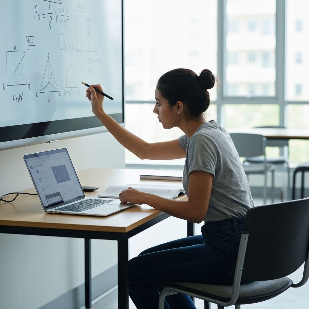 Estudiante aprendiendo física